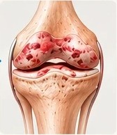 Knie mit geschädigtem Gelenk